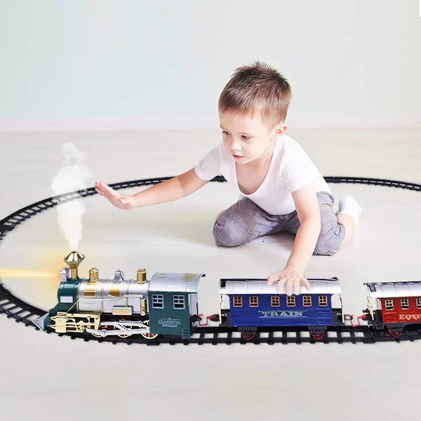 Tren Clásico Decorativo Navideño Con Luces, Sonidos y Humo.🔥 Recargable