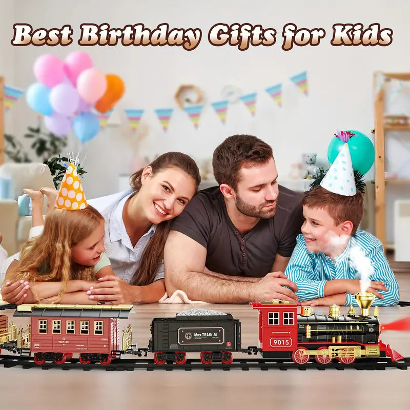 Tren Clásico Decorativo Navideño Con Luces, Sonidos y Humo.🔥 Recargable