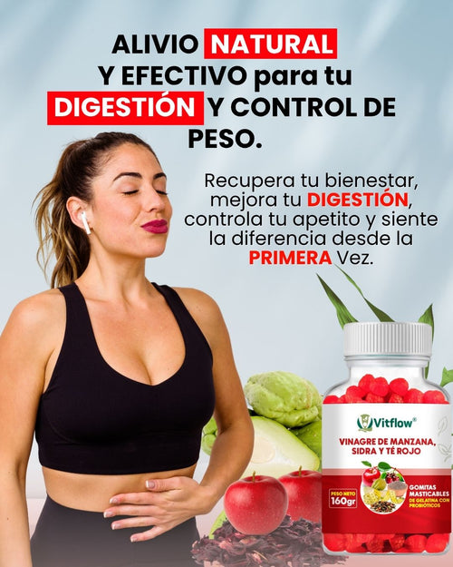 VitFlow® Gomitas Vinagre de Manzana - Paga 1 Lleva 2